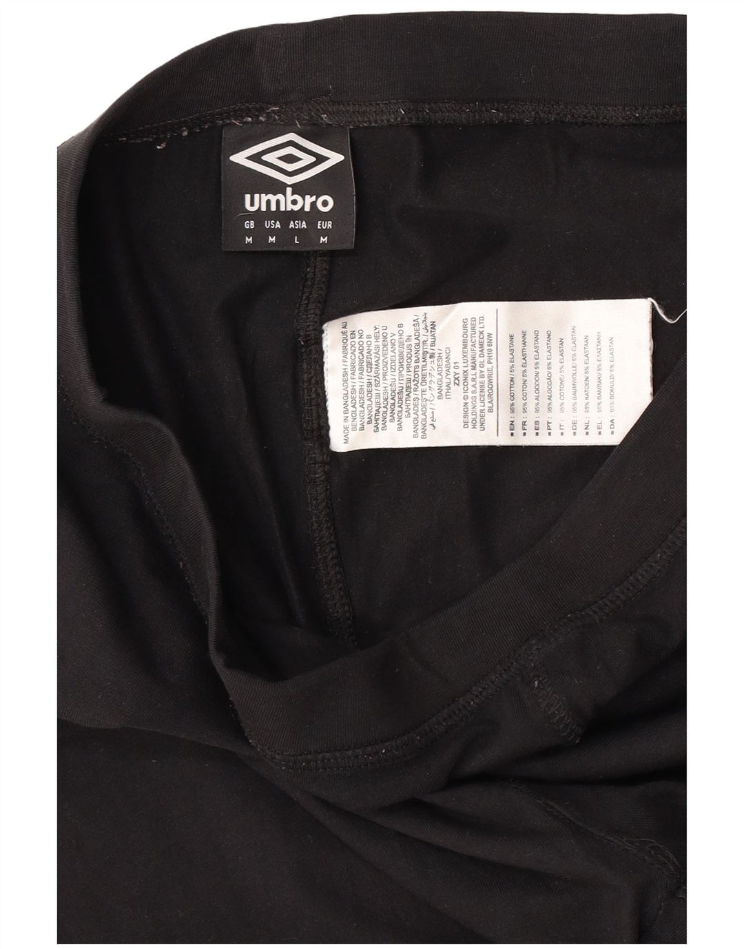UMBRO Leggings crop pentru femei UK 12 Bumbac mediu negru