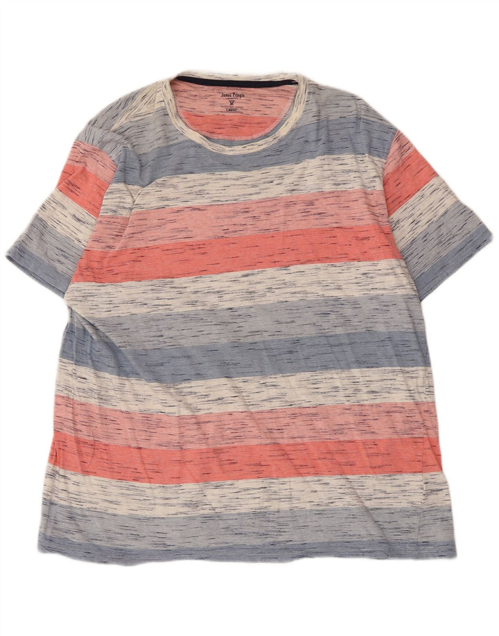 Tricou pentru bărbați James Pringle Top mare din bumbac cu dungi multicolore