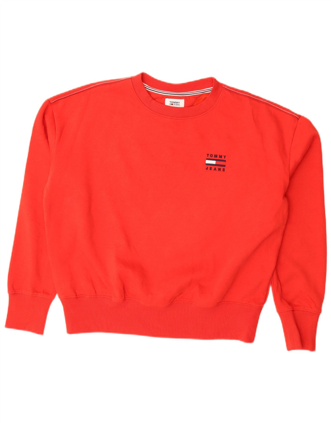 Hanorac supradimensionat pentru femei Tommy Hilfiger Pulover UK 10 Bumbac roșu mic