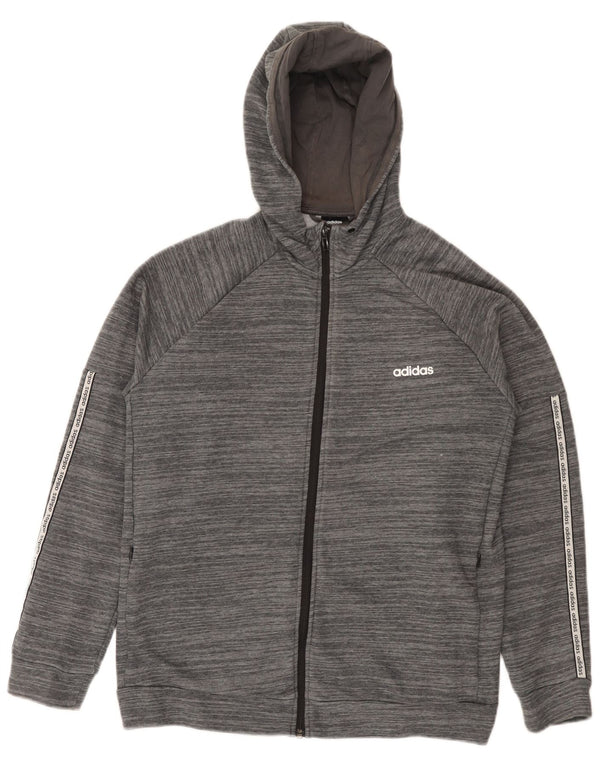 Pulover cu capota cu fermoar Adidas pentru femei UK 20/22 XL bumbac cu pete gri