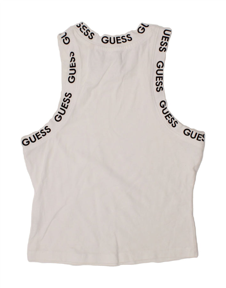 GUESS Girls Graphic Vest Top 7-8 Years Small White Vintage Guess and Second-Hand Guess from Messina Hembry 
