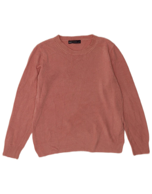Pulover pentru femei Marks & Spencer cu decolteu triplu UK 14 Roz mediu acrilic