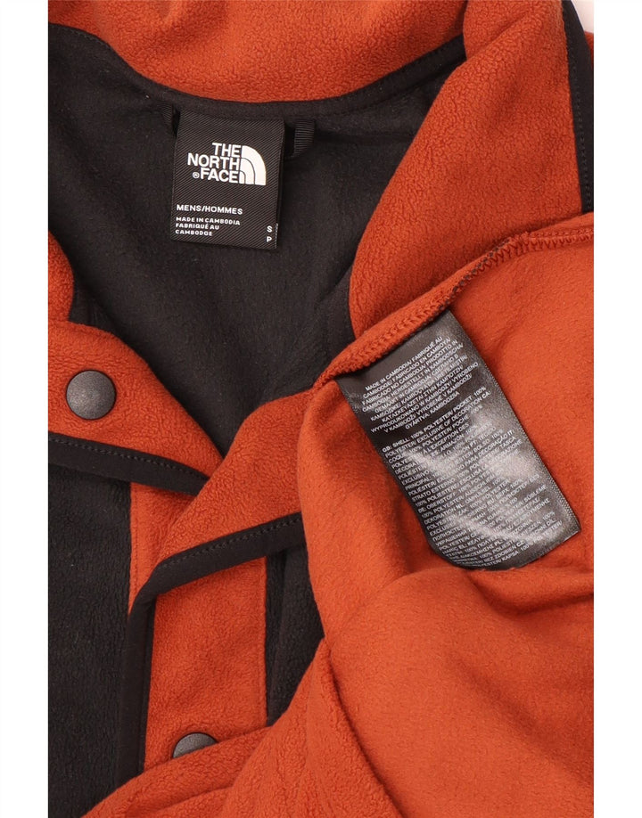 Pulover The North Face pentru bărbați, cu gât cu nasturi, fleece, mic, portocaliu, color block