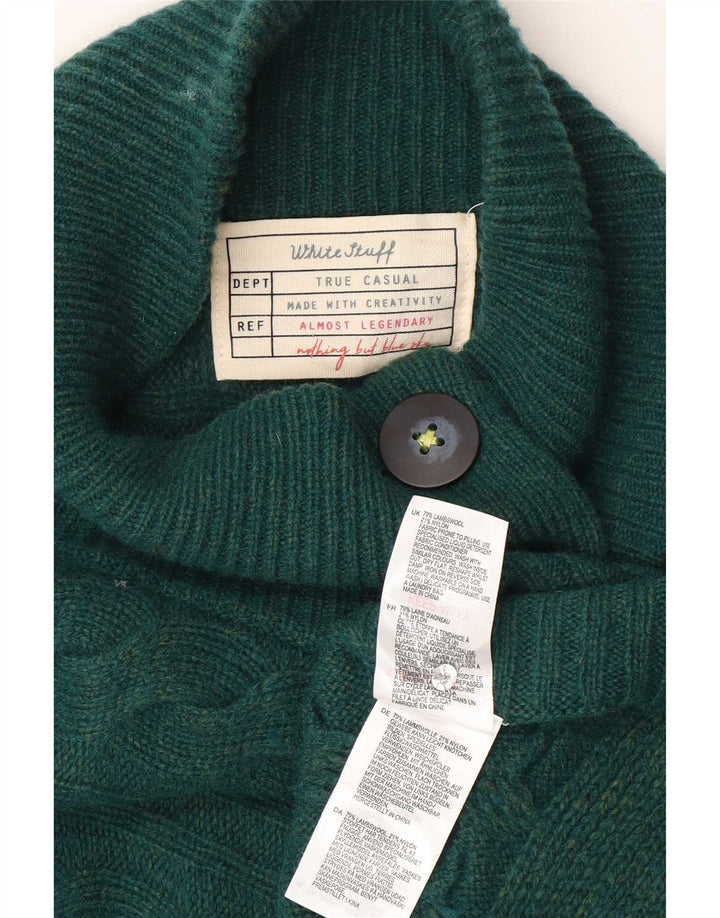Pulover Poncho Cardigan pentru femei White Stuff Lână de miel cu pături verde mărime
