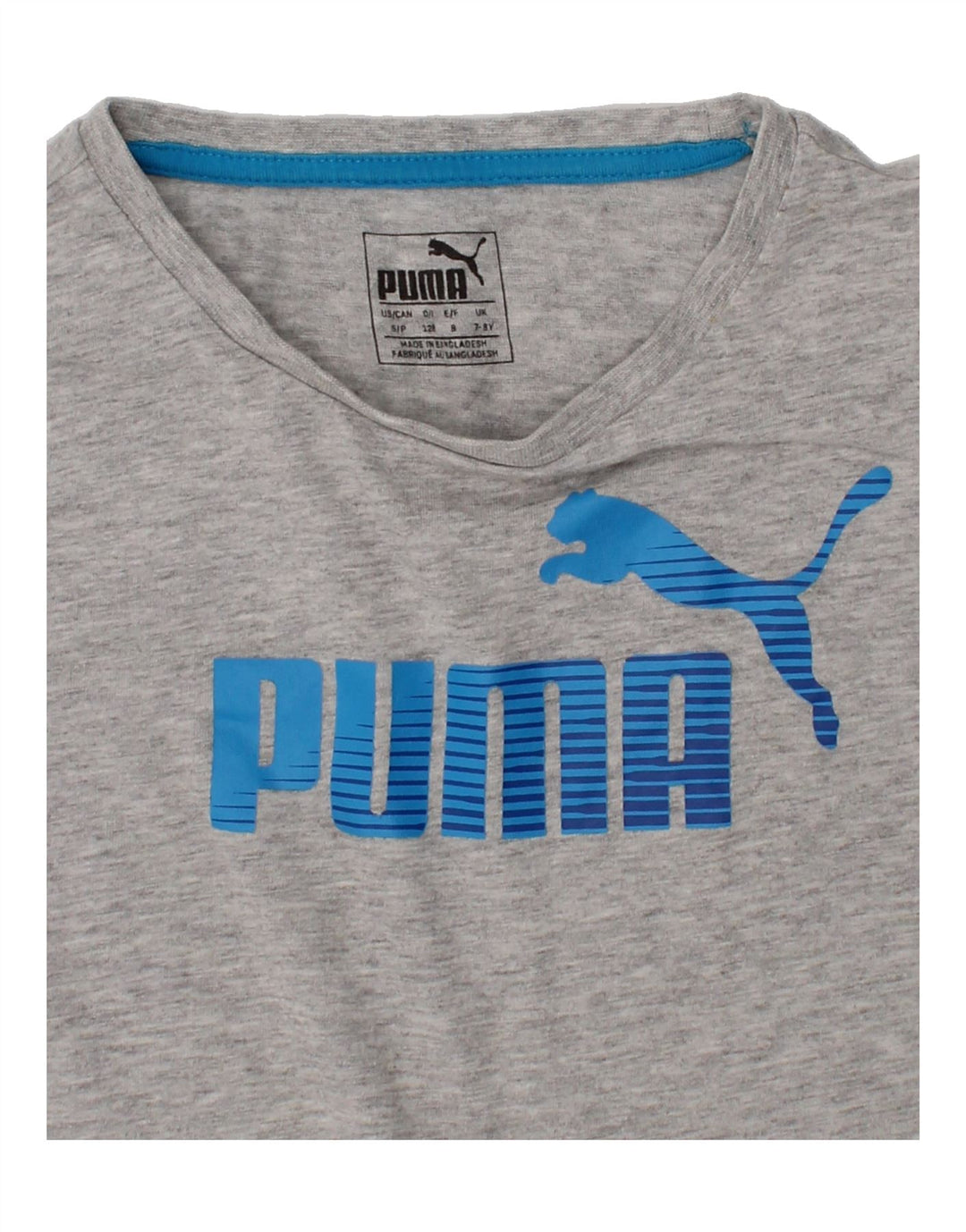 PUMA Boys Graphic T-Shirt Top 7-8 Years Grey Vintage Puma and Second-Hand Puma from Messina Hembry 