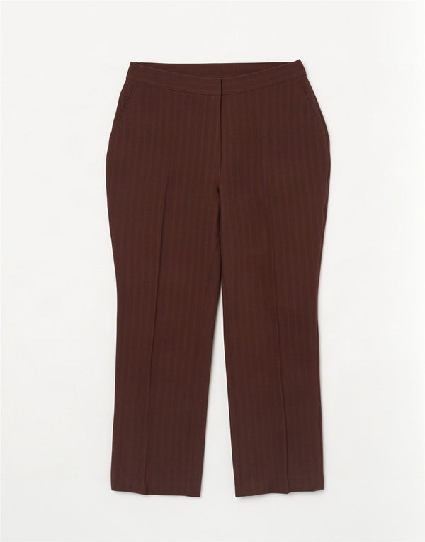 Pantaloni casual pentru femei Marks & Spencer UK 16 Large W34 L26 Maro cu dungi