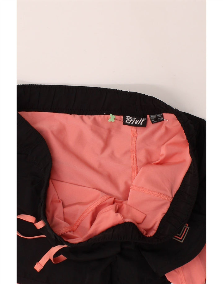 CRIVIT Womens Sport Shorts UK 16 Large  Black Polyester Vintage Crivit and Second-Hand Crivit from Messina Hembry 