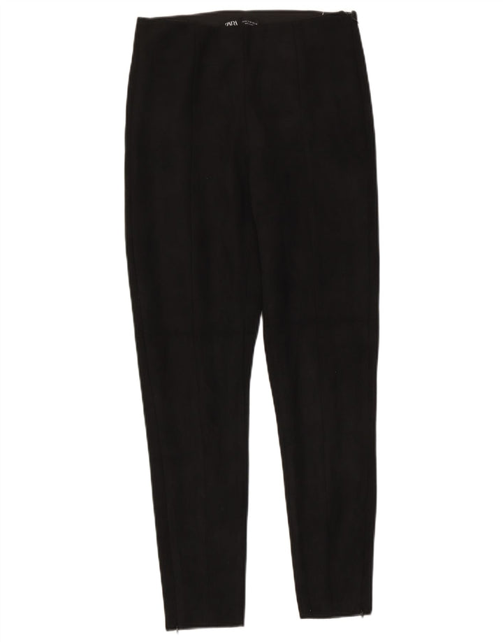 Pantaloni casual slim pentru femei Zara Mediu L28 L27 Poliester negru