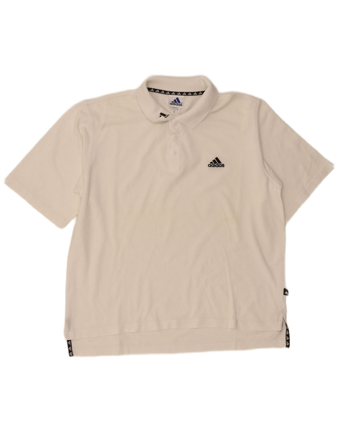 Tricou polo pentru bărbați Adidas, mare, alb, bumbac