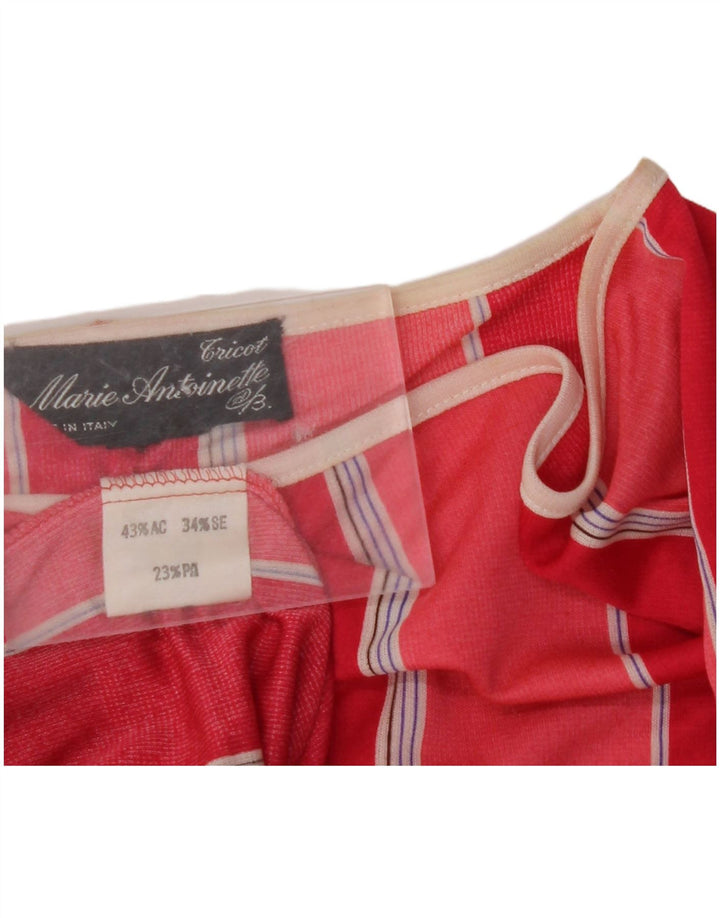 Bluză pentru femei VINTAGE Top IT 44 Acrilic cu dungi roșii medii