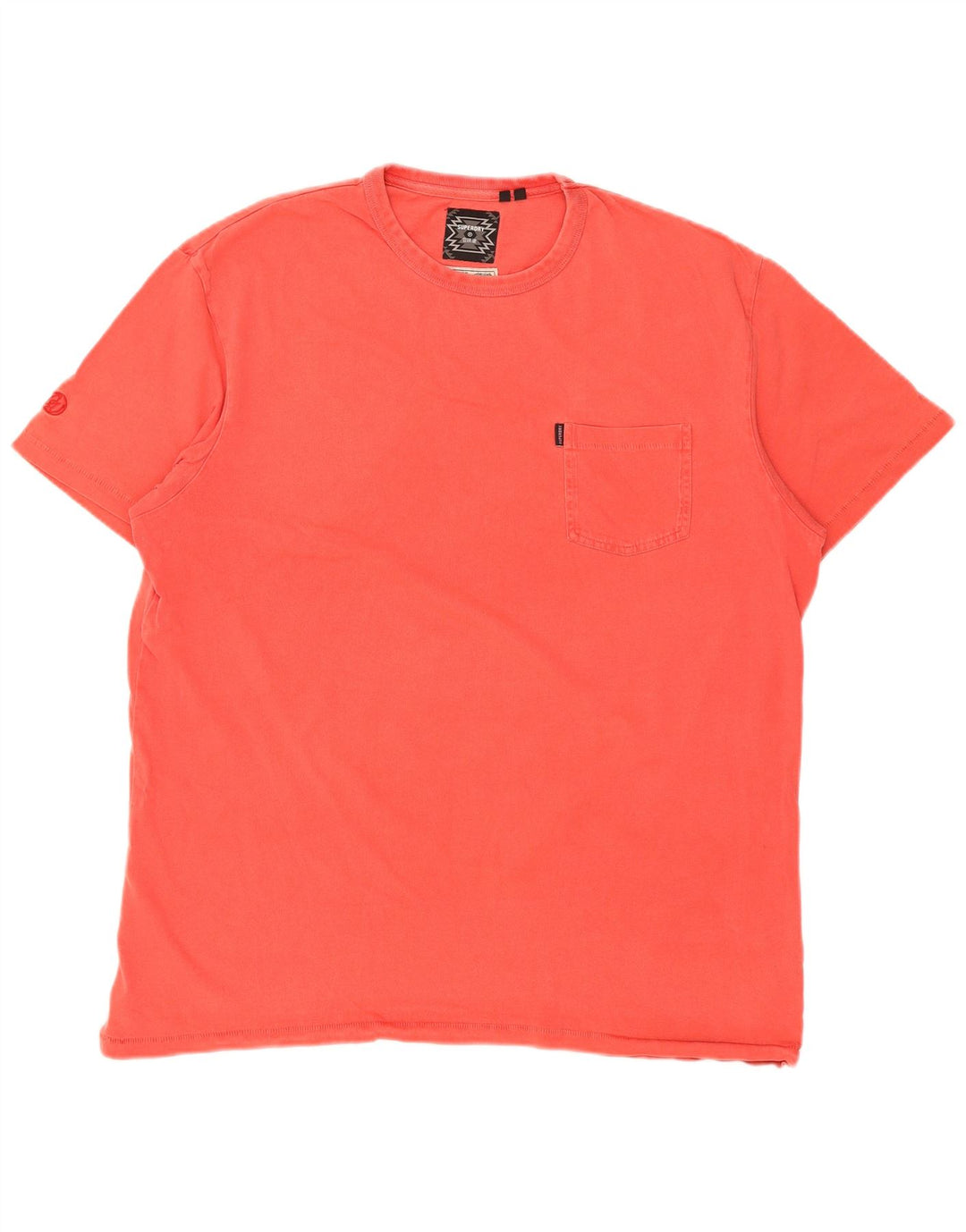 SUPERDRY Mens T-Shirt Top 2XL Orange Cotton