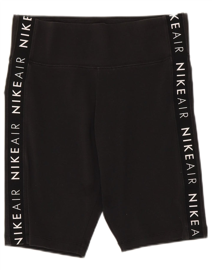 Pantaloni scurți sport grafic Nike pentru femei UK 12, bumbac mediu negru