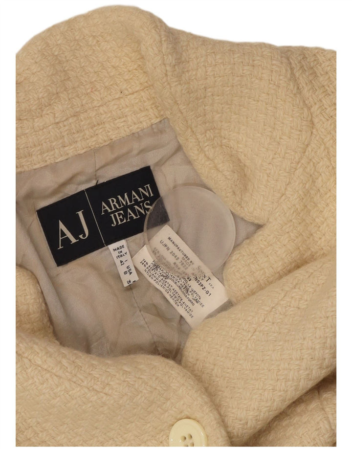 ARMANI JEANS Jachetă cu 3 nasturi pentru damă, Lână Medium Bej UK 12