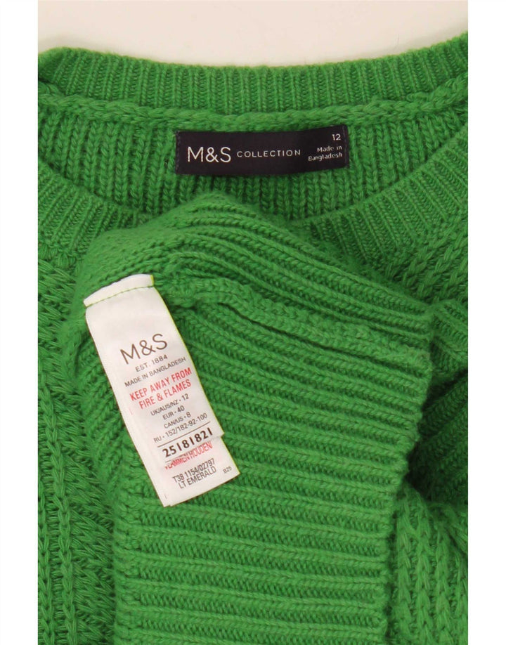 Pulover pentru femei Marks & Spencer cu gâtul cu barca UK 12 verde mediu