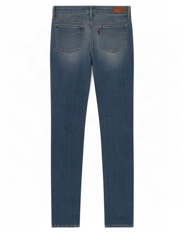 Blugi skinny pentru femei Levi's, ușor curbat, W28 L31, bumbac albastru