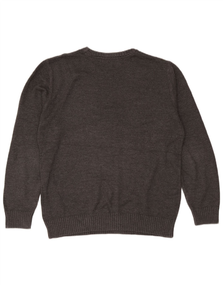 Crew Clothing Pulover pentru bărbați cu gât, bumbac, gri mediu