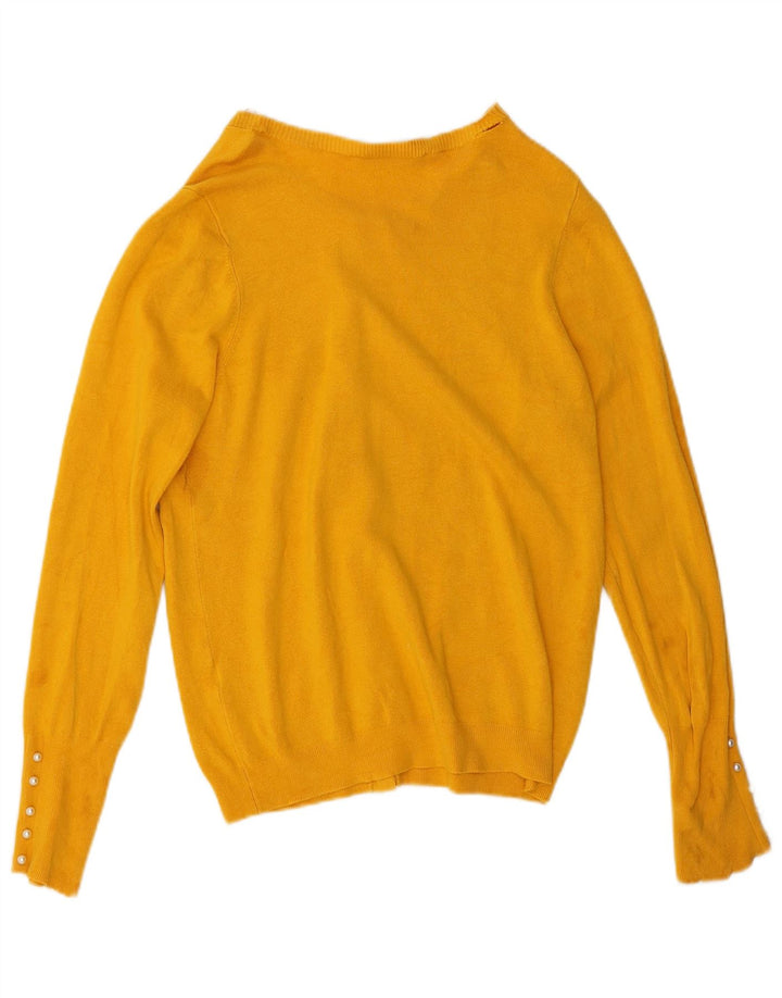 Pulover cardigan pentru femei Zara UK 16 mare galben