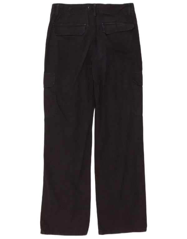 ZARA Womens Straight Cargo Trousers EU 40 Medium W30 L31 Black