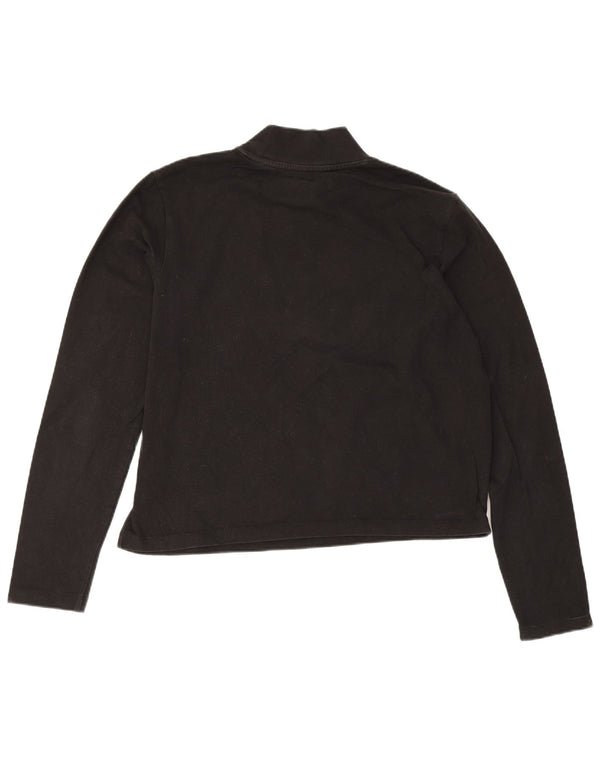 Puma Crop Graphic Top pentru femei cu mânecă lungă UK 12 Medium Black