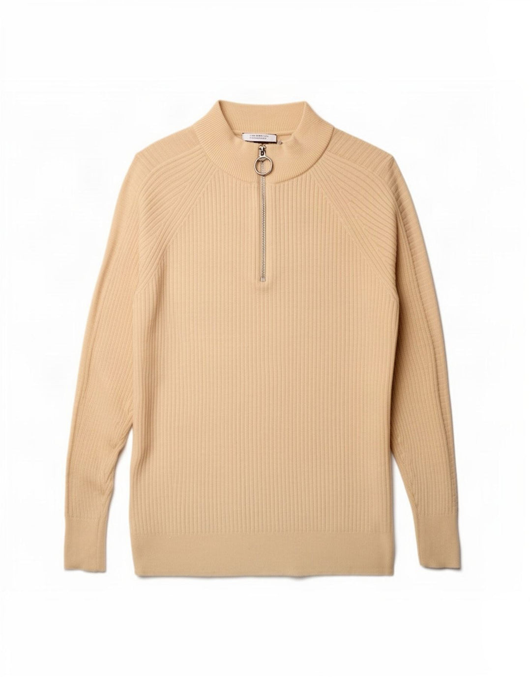 Pulover pentru femei Marks & Spencer, supradimensionat, cu fermoar și gât, UK 10 Mic Bej