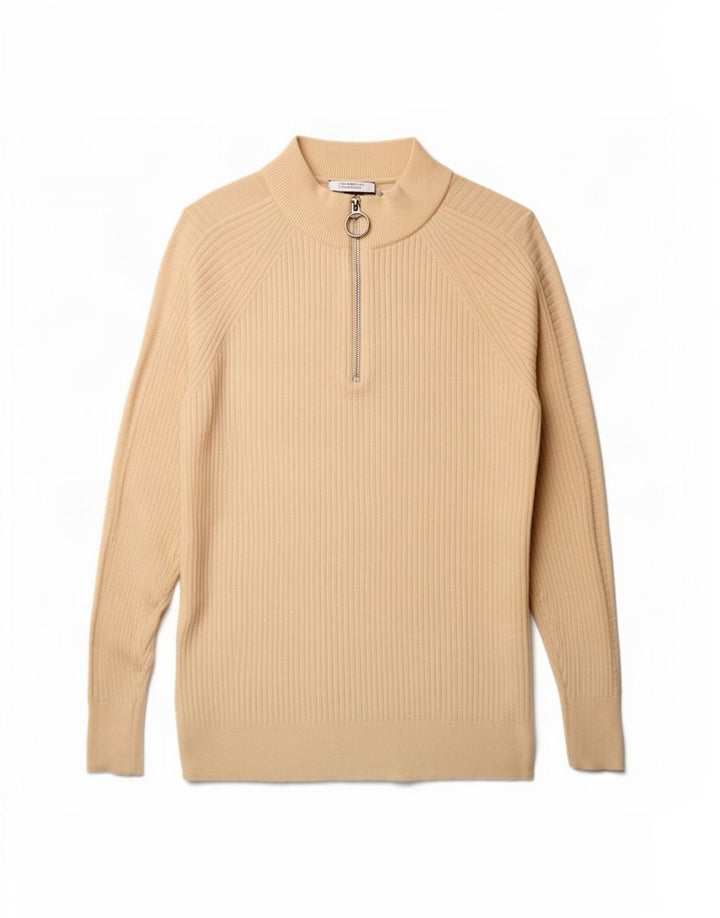 Pulover pentru femei Marks & Spencer, supradimensionat, cu fermoar și gât, UK 10 Mic Bej