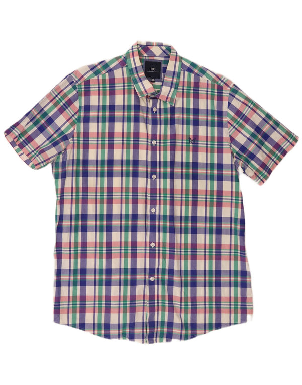 Crew Clothing Cămașă cu mânecă scurtă pentru bărbați 2XL, bumbac cu carouri multicolore