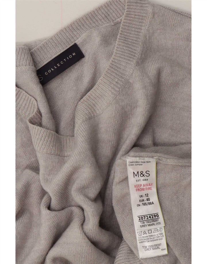 Pulover pentru femei Marks & Spencer cu decolteu triplu UK 12, gri mediu