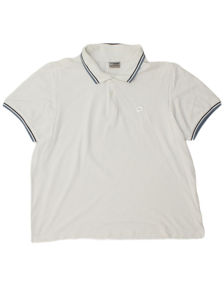 LOTTO Mens Polo Shirt 2XL White