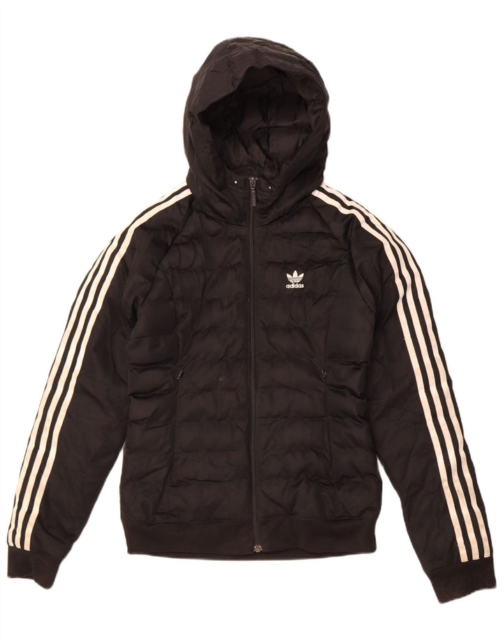 Jachetă căptușită cu glugă Adidas pentru femei UK 6 XS poliester negru