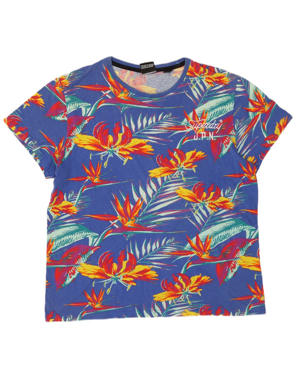 Tricou grafic pentru bărbați SUPERDRY Top 2XL Albastru Floral
