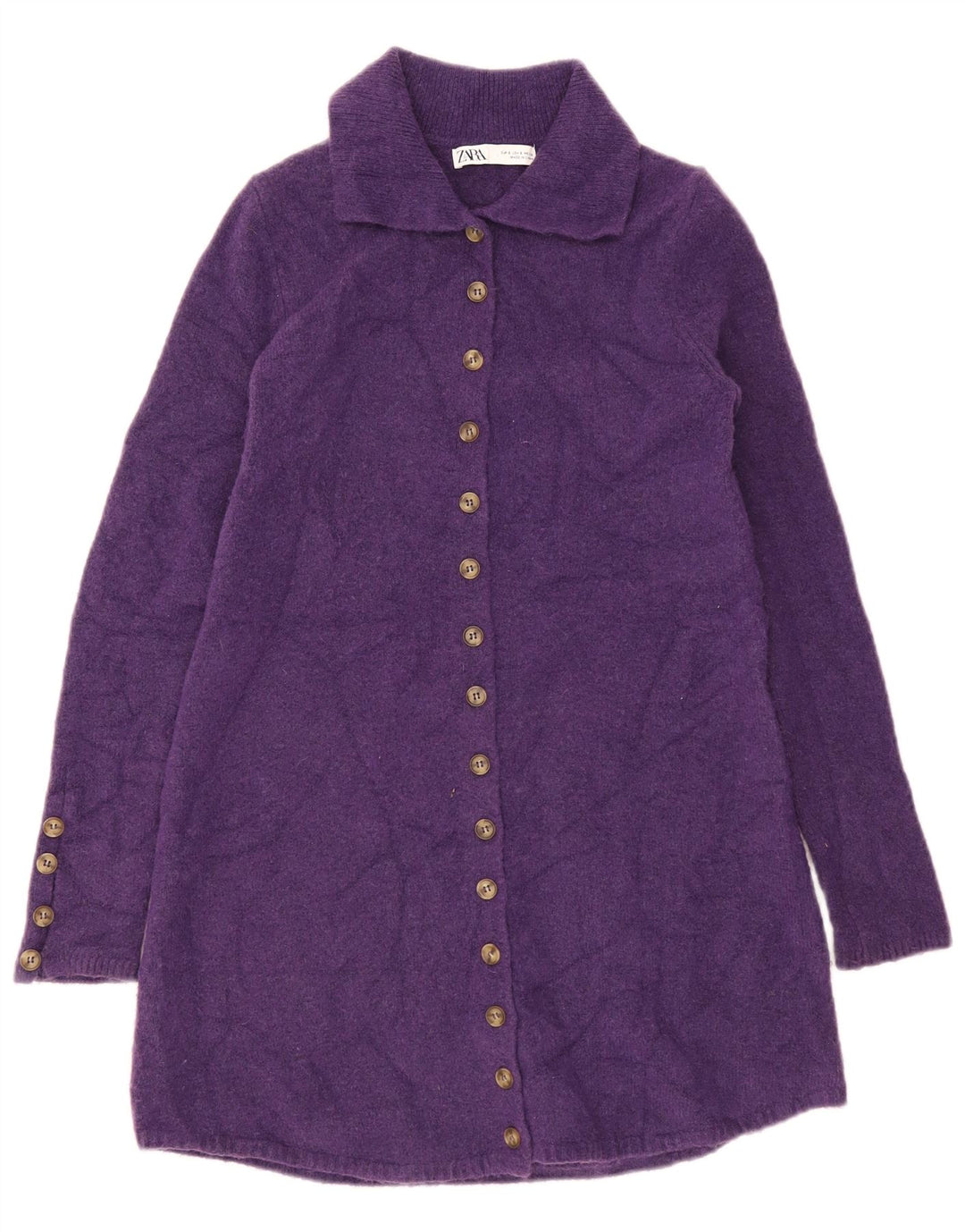 Pulover cardigan pentru femei Zara UK 10 Poliester violet mic