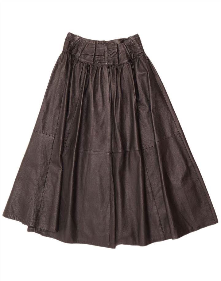 Fusta evazată din piele pentru femei cu talie înaltă Avedon W24 Small Black