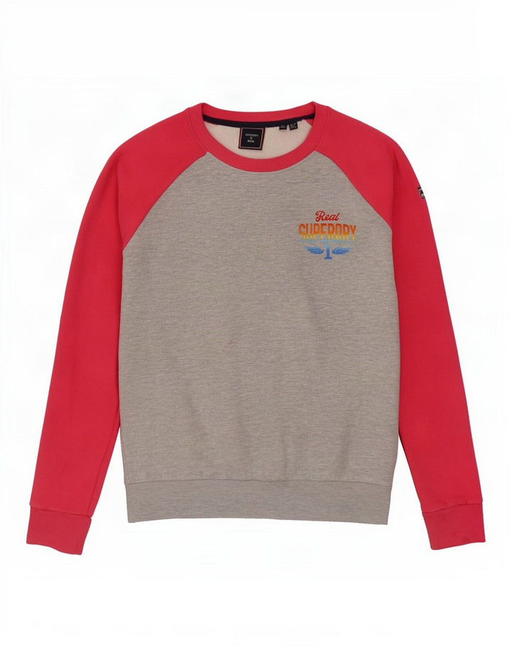 Pulover supradimensionat pentru femei Superdry UK 10, mic, gri Colorblock