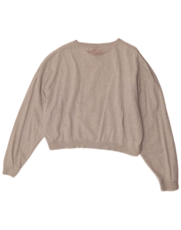 Pulover oversized pentru femei Nike Crop pentru femei UK 14 Medium Gri cu dungi
