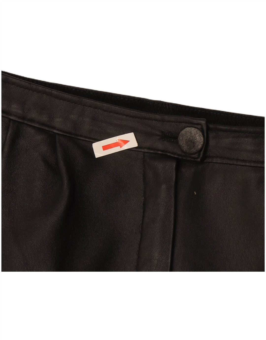 Fustă din piele pentru femei vintage W28 Mărime medie Negru
