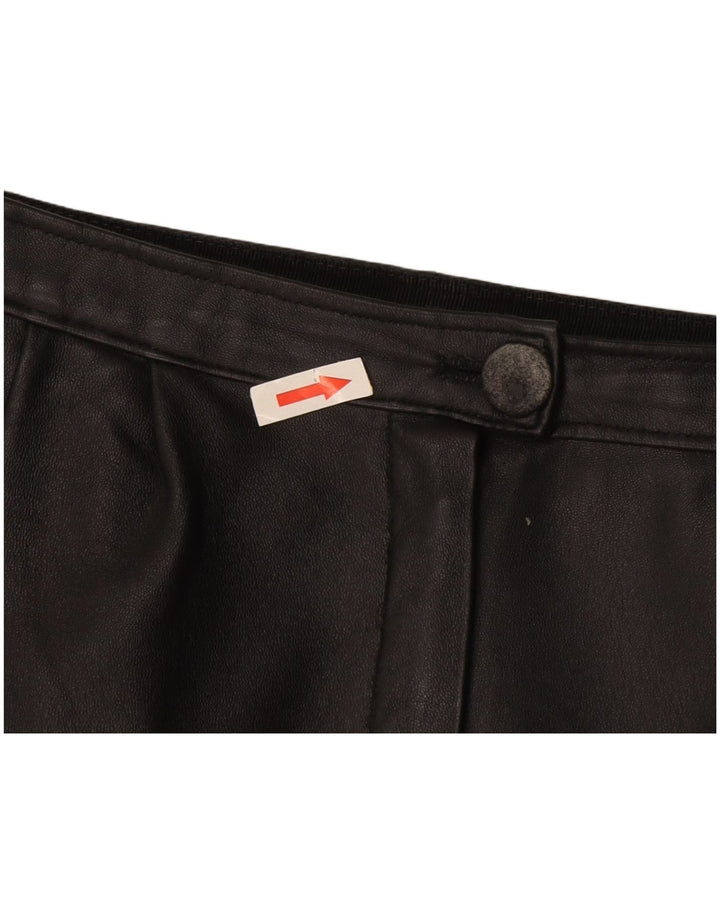 Fustă din piele pentru femei vintage W28 Mărime medie Negru