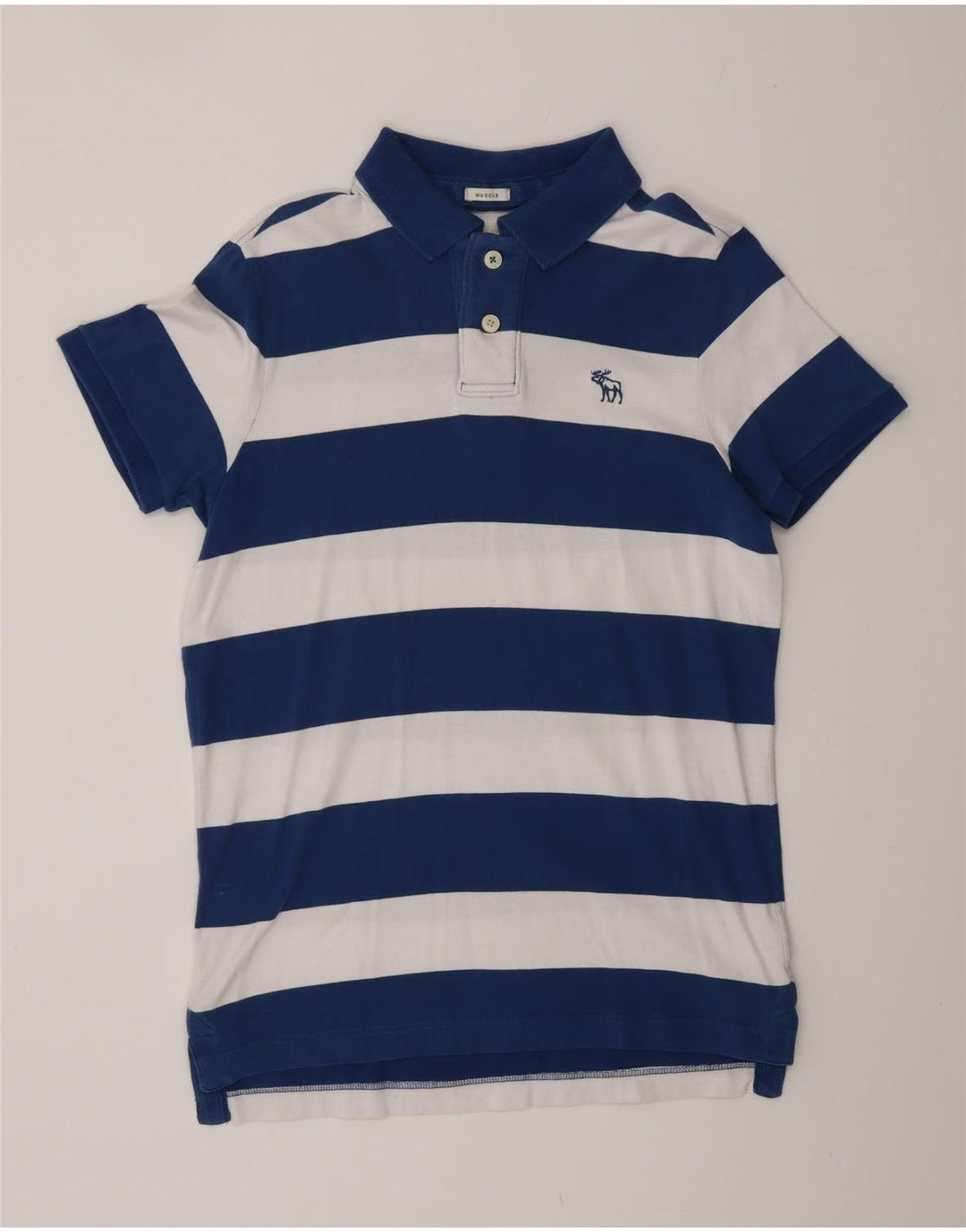 ABERCROMBIE & FITCH Tricou polo pentru bărbați Muscle Rugby Medium Bleumarin în dungi