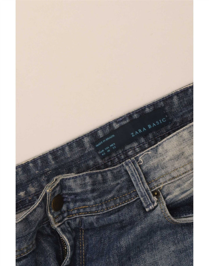 Blugi slim pentru femei Distressed Zara EU 42 Large W32 L30 Blue