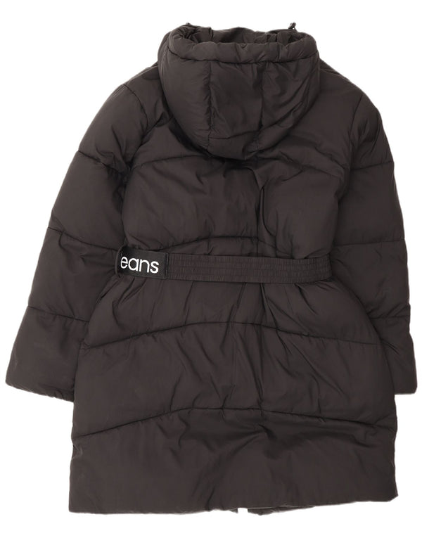 Palton căptușit cu glugă Calvin Klein Jeans pentru femei UK 16 Large Black