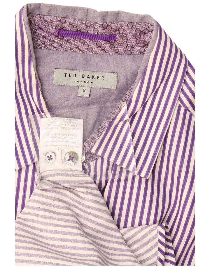 Cămașă pentru bărbați TED BAKER, mărimea 2, bumbac cu dungi mov