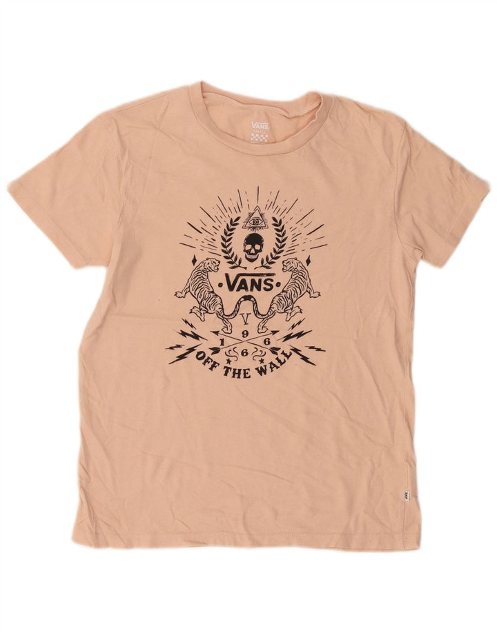 VANS Tricou grafic pentru femei Top UK 10 Small Pink Bumbac