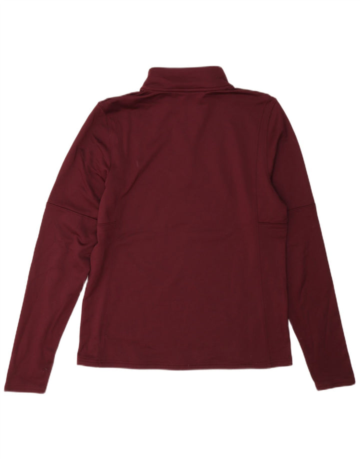 Under Armour Womens Zip Neck Top Long Sleeve UK 14 Medium Burgundy