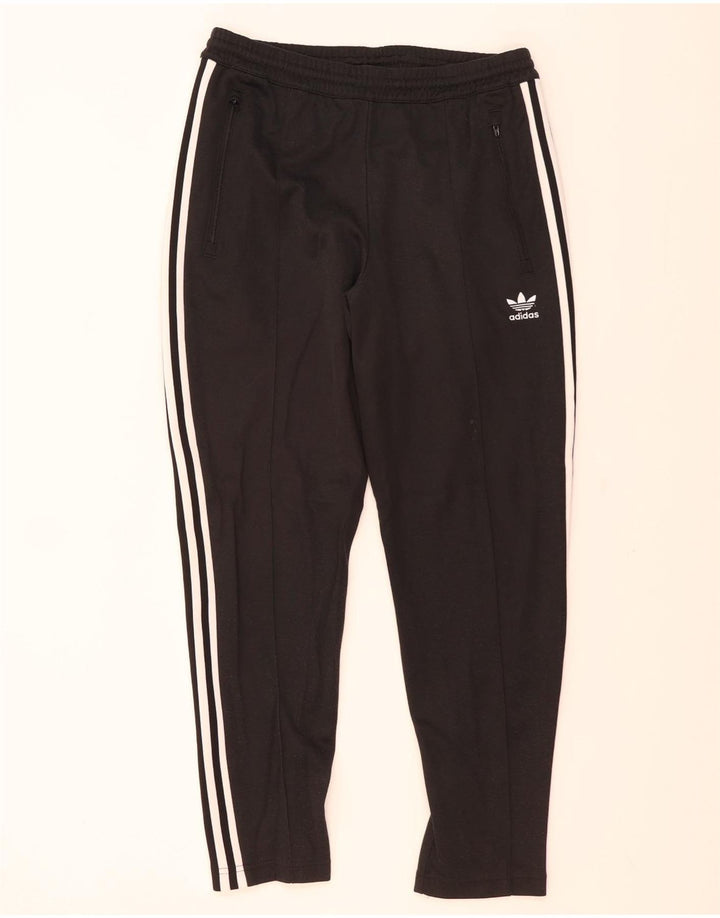 Pantaloni de trening Adidas pentru bărbați, bumbac mediu negru
