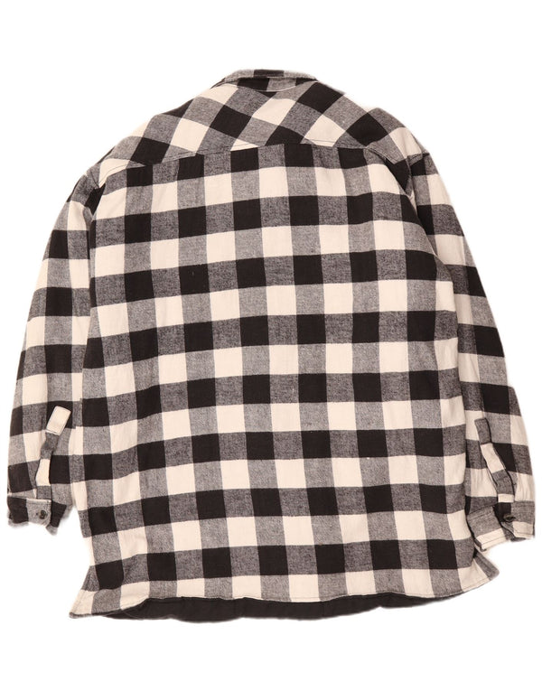 Cămașă de flanel pentru bărbați VINTAGE 3XL, bumbac vichy negru