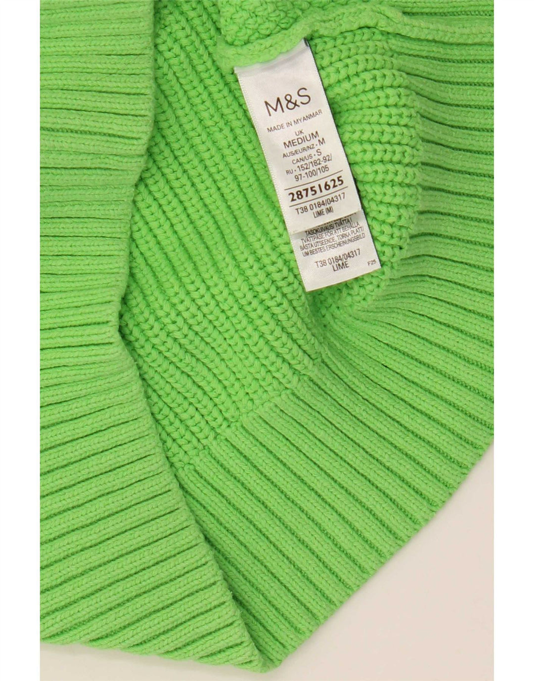 Marks & Spencer Pulover Crop Crew Deck pentru femei UK 14 Medium Green
