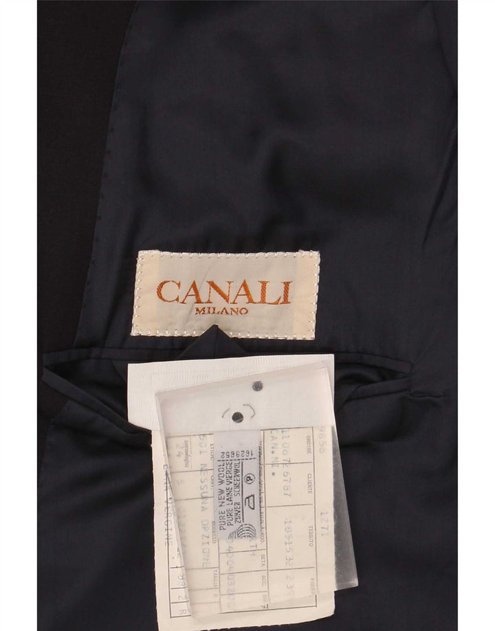 Jachetă pentru bărbați Canali cu 2 nasturi IT 58 4XL Bleumarin Lână nouă