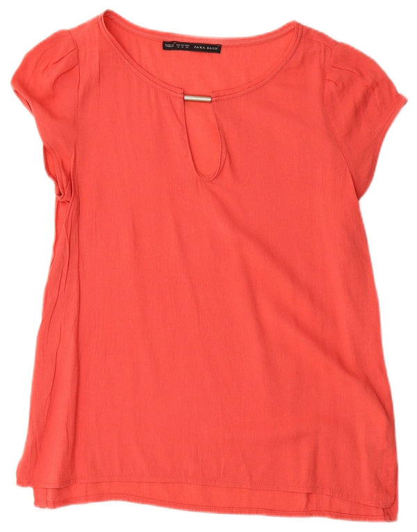 Zara Womens Blouse Top UK 12 Medium Red Viscose