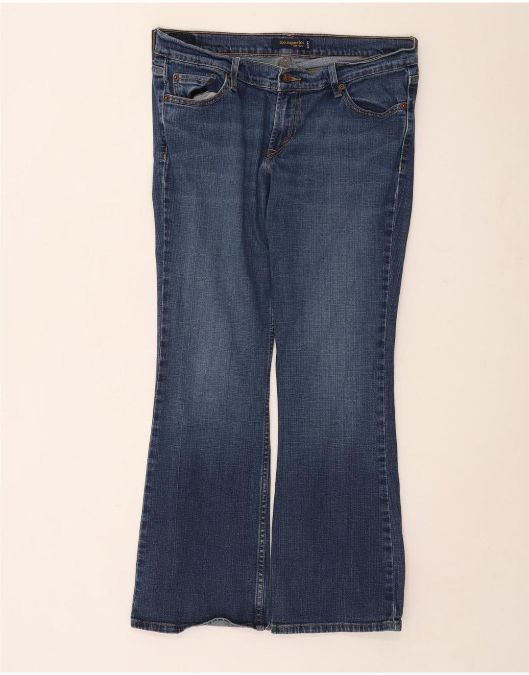 Blugi Levi's pentru femei 524 Too Superlow Bootcut Mărimea 13 L34 L28 Albastru