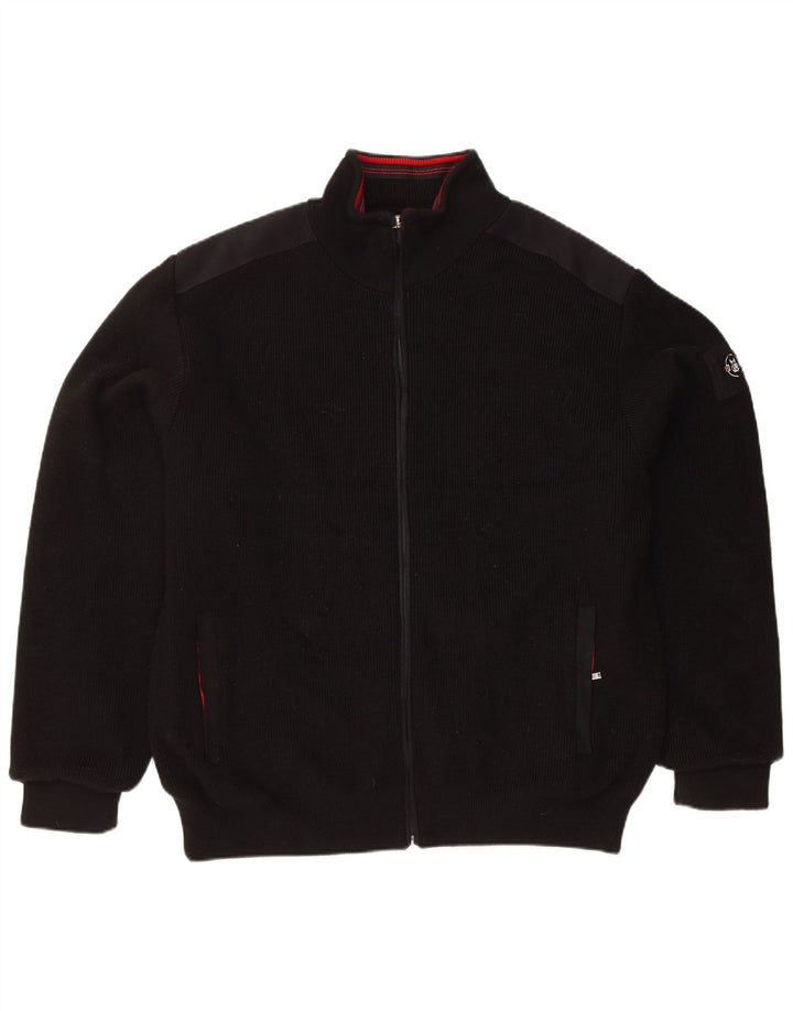 Cardigan Vintage pentru bărbați XL Lână neagră