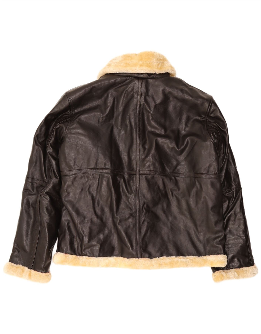 Jachetă din shearling pentru bărbați VINTAGE UK 50 5XL piele maro